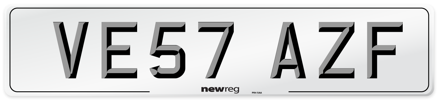 VE57 AZF Number Plate from New Reg